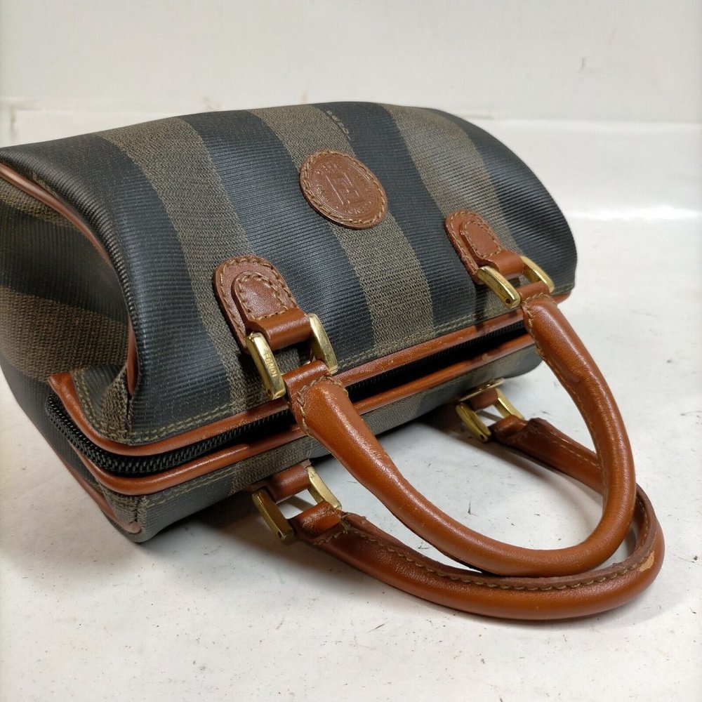 Sold elsewhere - Fendi Mini Pequin Boston Bag Brown Handles - Picture 4 of 16